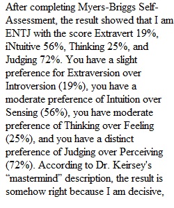 Week Three - Part C of the Self-Assessment Assignment